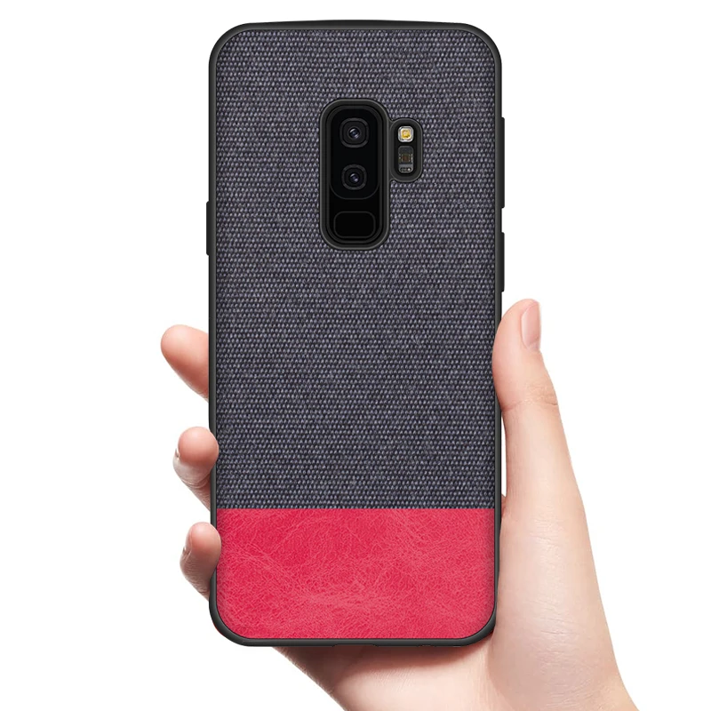 

CoolDeal Case for Samsung Galaxy S9 S9 Plus Case Soft silicone edge shockproof fabric back cover