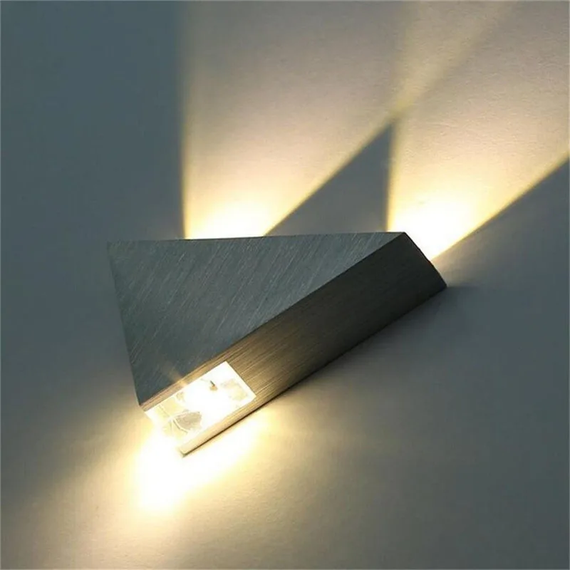 Modern Led Wall Lamp 3W Aluminum Body Triangle Wall Light For Bedroom