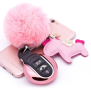 

Car Key Bag Cartoon Decoration Key Sleeve Case Cover Bag For Mini Cooper JCW One S F54 F55 F56 F60 Countryman Car Accessories