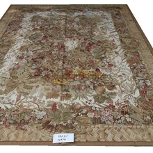 Aubusson-винтажный шерстяной цветочный ковер ручной работы французский кантри Декор прямоугольный ковер животный узор