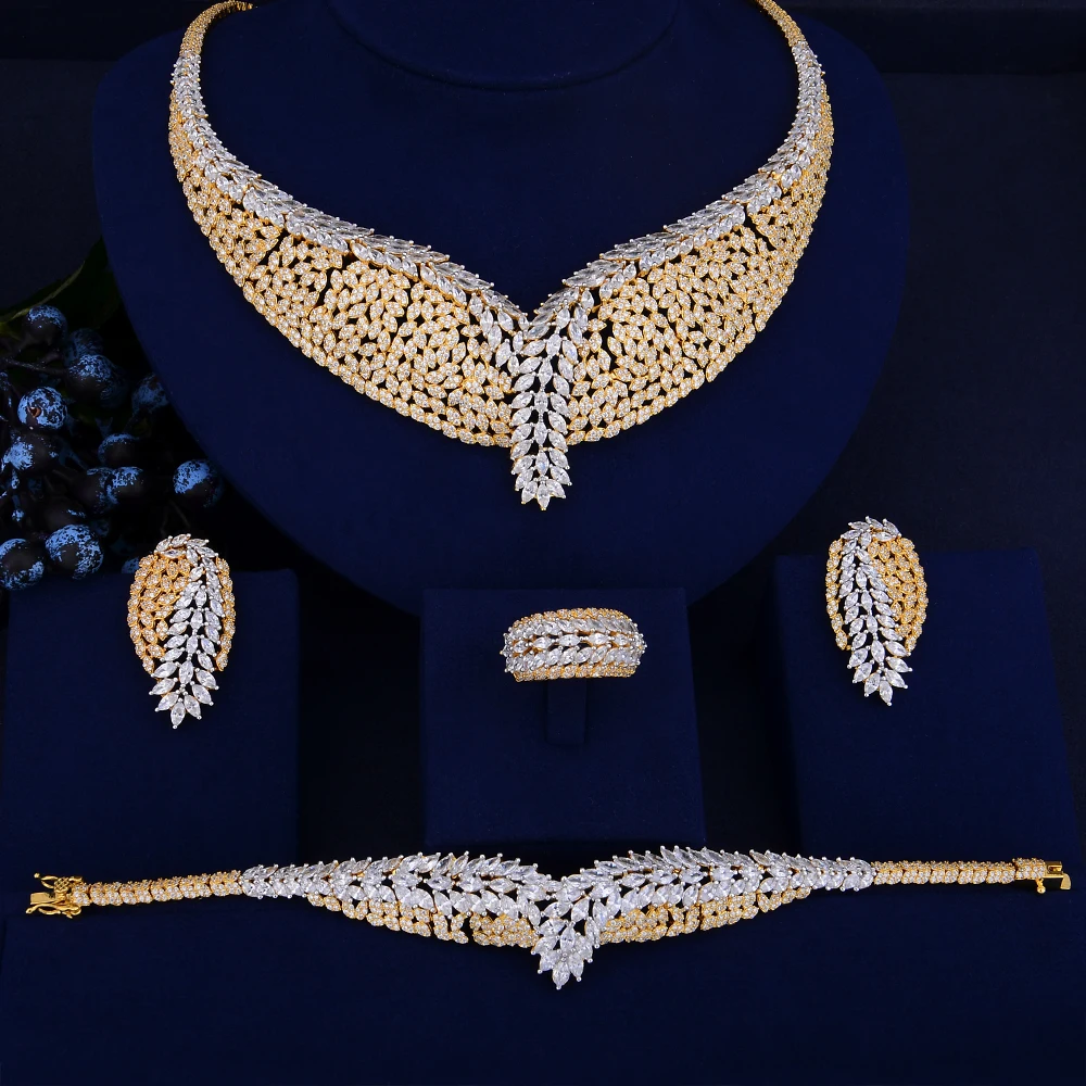 

GODKI Luxury 2Tone Geometry African Necklace Earring Set Jewelry Set For Women Wedding Zircon CZ Dubai Silver Bridal jewelry Set
