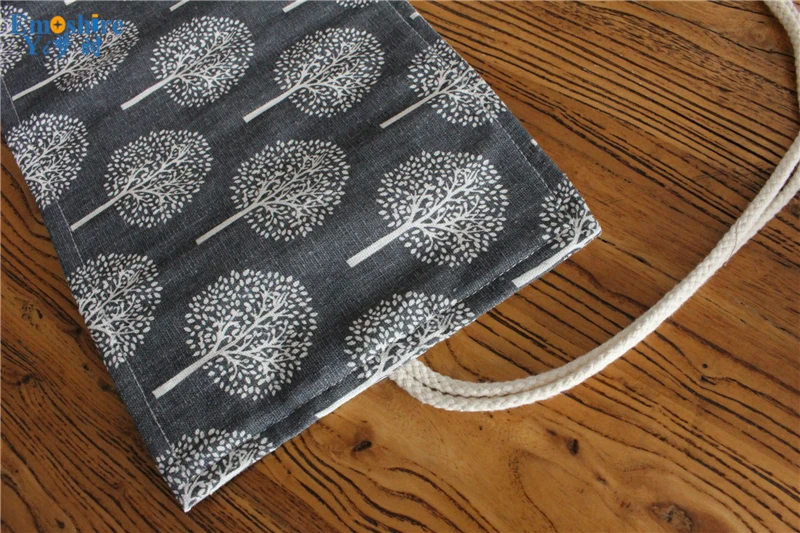 Emoshire Cloth handmade pen curtain hole large capacity pencil case canvas lace canvas roll pen (5)