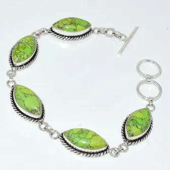 

Green Turquois Bracelet , 21.8 cm, B3265