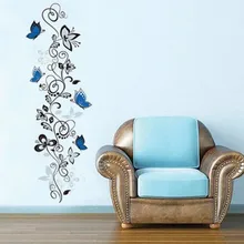 flower vine butterflies font b wall b font font b stickers b font living room font