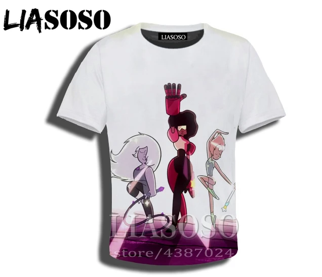 Футболка LIASOSO с 3d принтом, Мужская Уличная футболка с аниме Harajuku, Детская футболка со Стивеном, Детская футболка с короткими рукавами, E560 - Цвет: 11