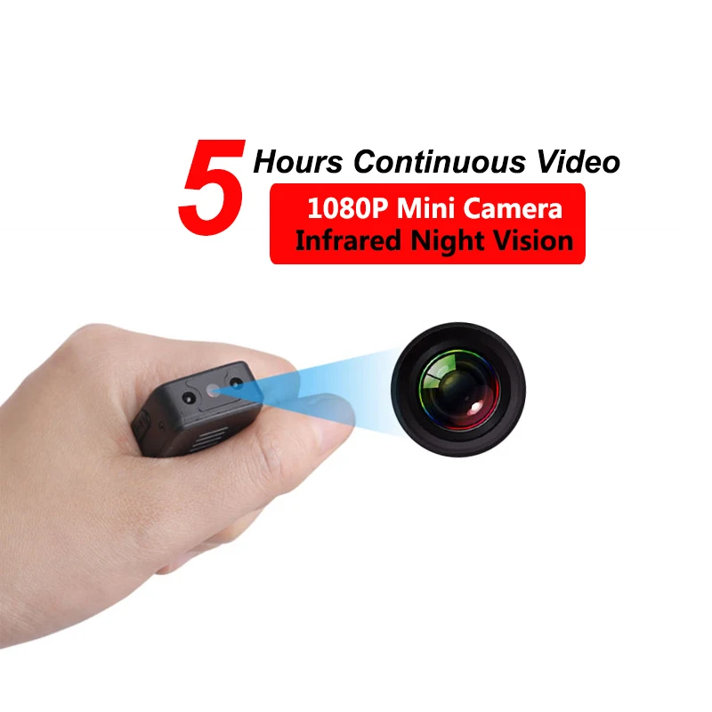 Работает 5 часов 1080P инфракрасное ночное видение мини камера Аудио запись мини видеокамера со встроенным микрофоном pk SQ8 SQ11 - Цвет: Black