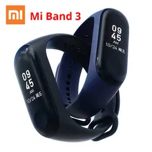Xiaomi mi Band 3 mi band 3 умный Браслет OLED сенсорный экран водонепроницаемый Определитель номера пульсометр фитнес-трекер Браслет