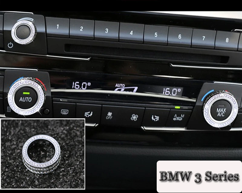Dashboard кондиционер аудио кнопка Обложка кольцо украшение автомобиля кристалл stickes для BMW 5 3 серии 2012 по год стайлинга автомобилей