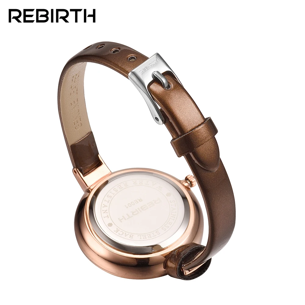 REBIRTH Модные женские кварцевые часы для женщин леди роскошное платье элегантный