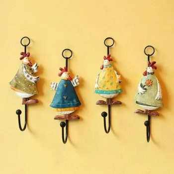 

Resin Iron hook clothes hanging hook rustic wall mounted coat hooks single flower robe hook for home decoration 14*14.5cm