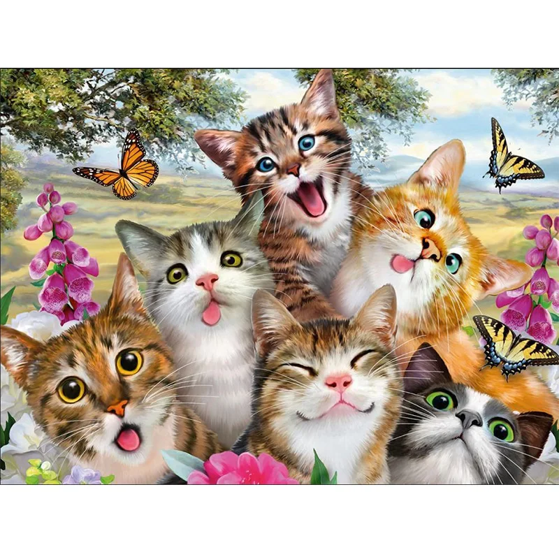 Full square 5D diy hand made diamond embroidery painting exquisite stitch of mosaic pet cat collection picture home decor | Дом и сад