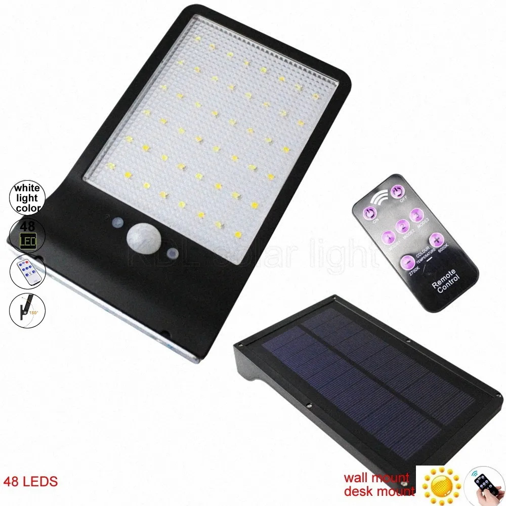 

Solar Light 48 LED Auto PIR Motion Sensor With Remote Control Garden Solar Lamp For Outdoor Waterproof est D colo Solar Lamps