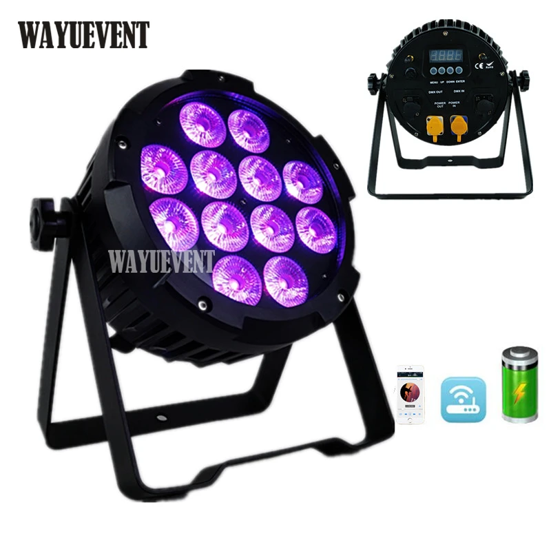 

IP65 12*18W RGBWA UV Outdoor Waterproof Battery 2.4G Wireless WiFi LED Par DMX Stage Light For Event Party Disco Club wedding