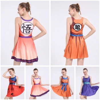 

Women Dress Anime Cosplay for Dragon Ball 5 Style DIY Children Tennis Skirt Pleated Vest Elastic Plus Size Fat Baby Girls Dress