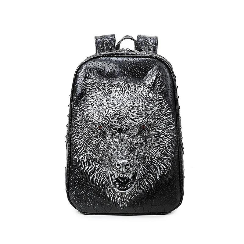 Рюкзак из искусственной кожи с 3d графическим тиснением verisimilar Wild Wolf дорожный