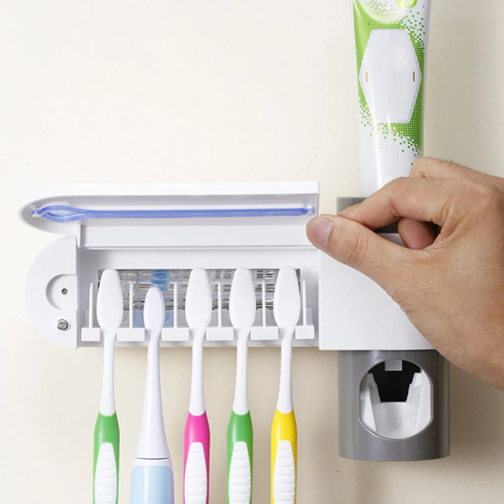 

HOT Automatic 3 in 1 oothpaste Dispenser Toothbrush Holder UV Toothbrush Sterilizer Toothpaste Holder For oral care