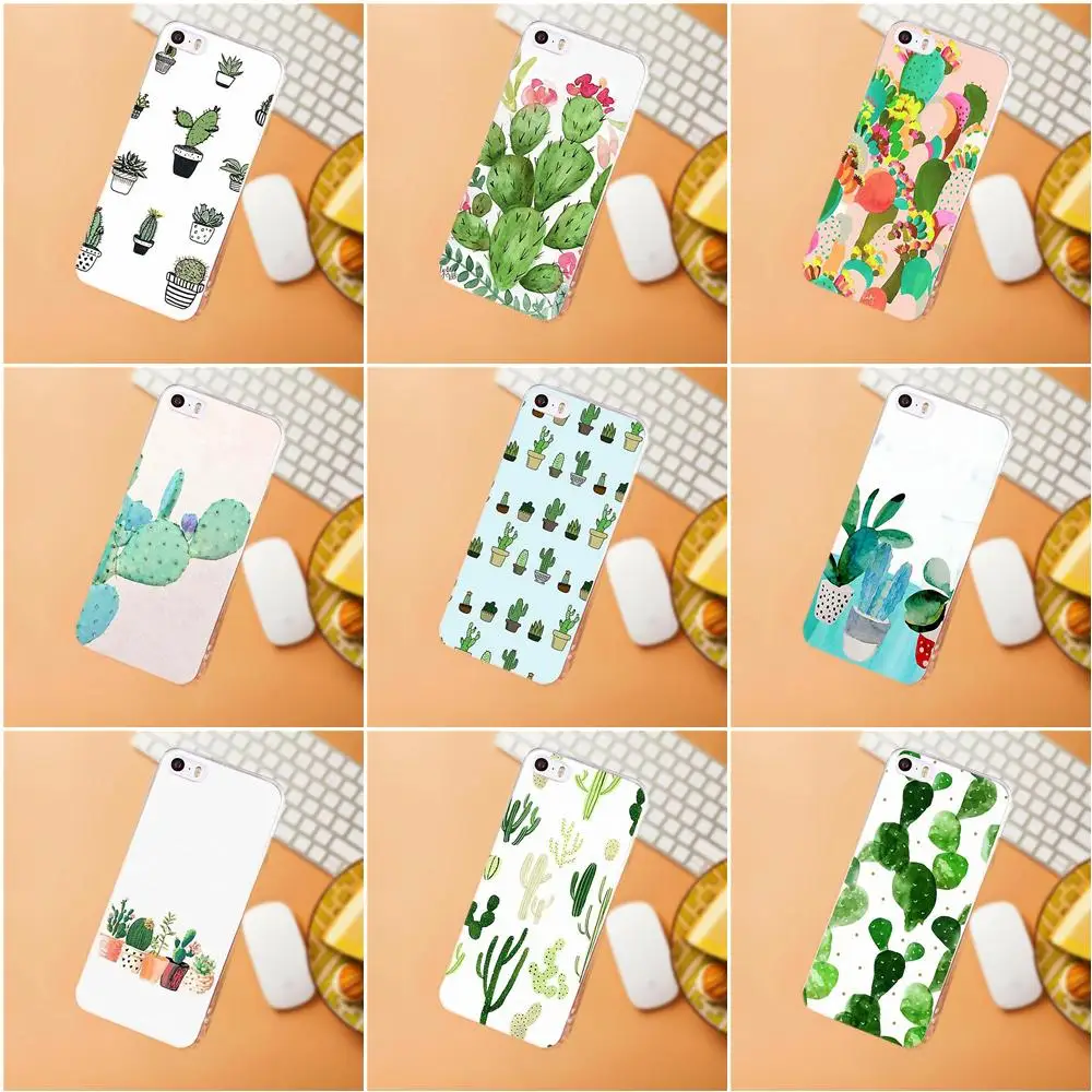 

Cartoon Cactus For iPhone X 4 4S 5 5C SE 6 6S 7 8 Plus HTC Desire 628 630 816 820 One A9 M7 M8 M9 M10 Soft TPU Case Protective