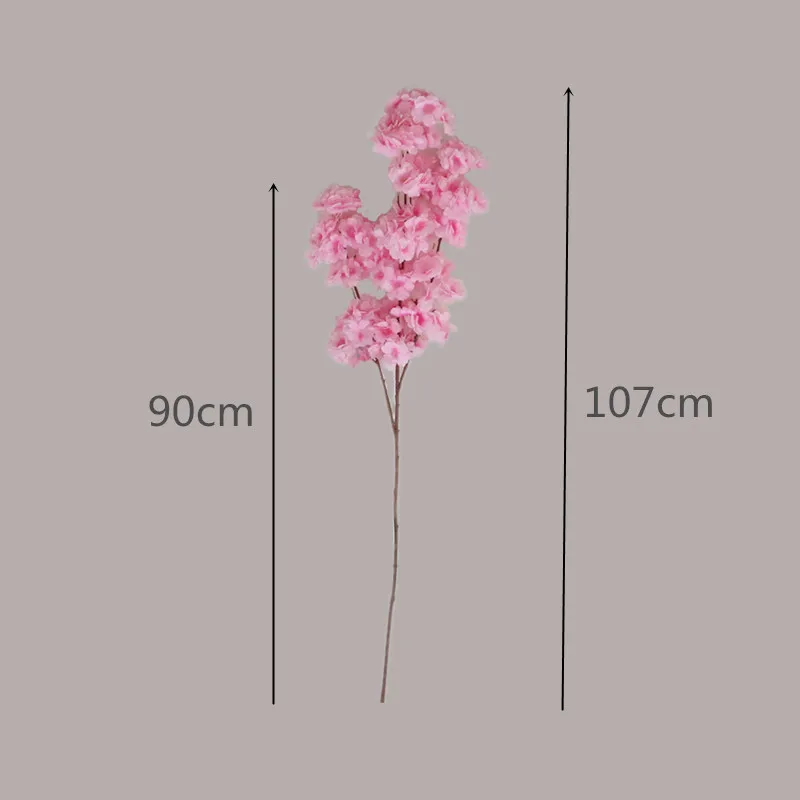 Flone Artificial Plastic Fake Flowers Silk Cherry Blossom Branches Flowers For Wedding Home Party Office Decoration