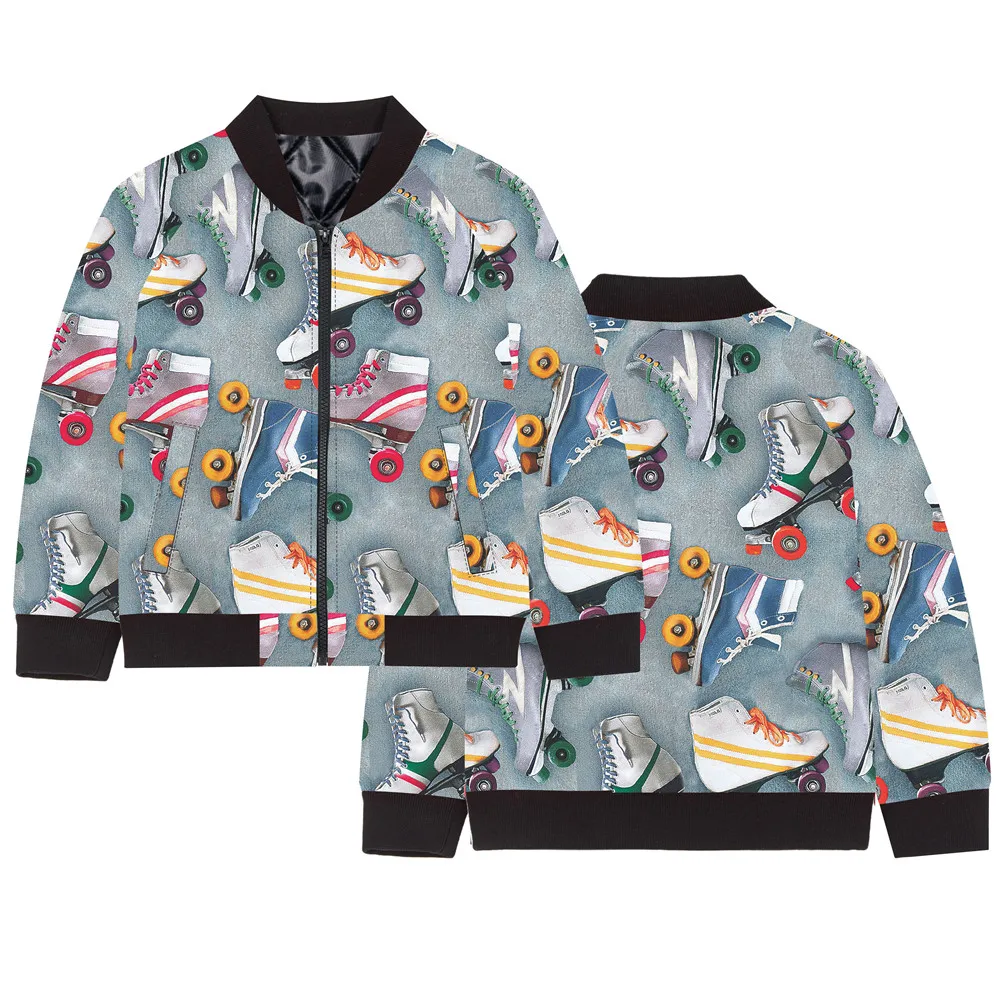 girl coat Children Streetwear Jacket Roller skating Print Kids warm