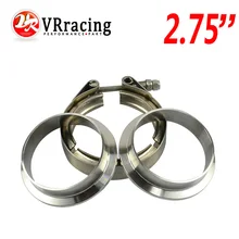 VR RACING-2,7" V ленточный зажим фланец комплект(нержавеющая сталь 304 зажим+ SUS304 фланец) для турбо выхлопная труба VR-VCN275+ VFN275