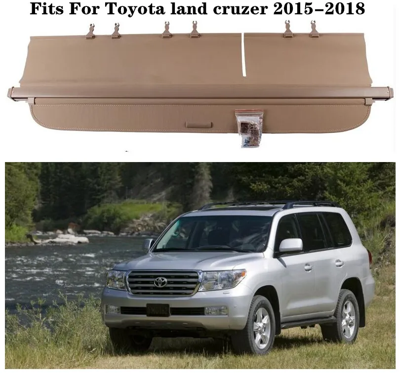

Fits For Toyota land cruzer 2015-2018 year Car Rear Trunk Cargo Cover Security Shield Screen shade (black, beige)