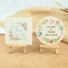 Персональный логотип керамическая подставка на заказ имя, дата чашки коврик Подставки Свадебные сувениры и подарки День рождения, детский душ