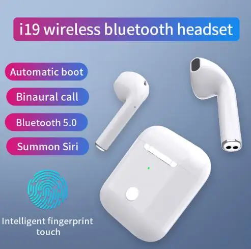 I19 СПЦ 1:1 беспроводной Bluetooth 5 0 наушники Автозапуск стерео с микрофоном