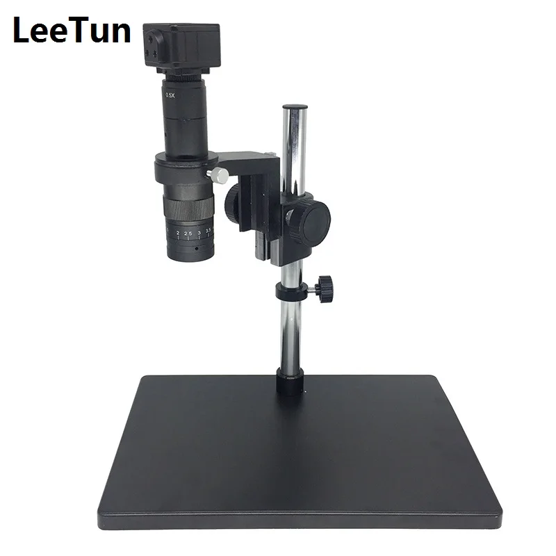 

LeeTun 5MP USB Camera with Big Size Heavy Duty Adjustable Table Stand 50mm Ring Holder 0.5X Zoom C-Mount Lens Digital Microscope