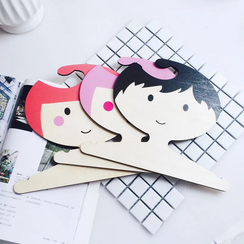 

D Cute Cartoon Princess Girls Wooden Children Clothes Hanger Lovely Wood Coat Rack Baby Hanger For Kids Room Decoration Hook