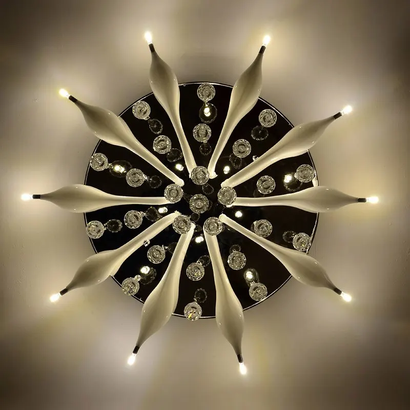 Роскошный Европейский белый стеклянный лебединый головной Хрустальный потолочный светильник для гостиной современный ресторан для бальных танцев потолочный светильник - Цвет корпуса: 10 Heads