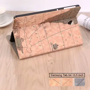 

High quality World Map Leather Case For Samsung Galaxy Tab S4 10.5'' SM-T835 T830 Stand Function With Card Slots Flip Fundas