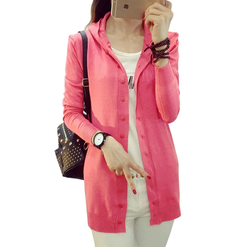 

Jumper Spring Autumn Long Coat Winter New Korean Cardigan Women Slim long-sleeved Hooded Sweater Jacket Clothing Vestidos LXJ249