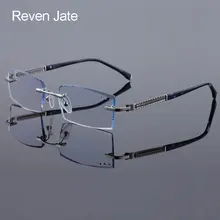 Reven Jate 58130 чистый титан без оправы, со стразами резка мужские очки оправа оптические очки по назначению мужские очки мода
