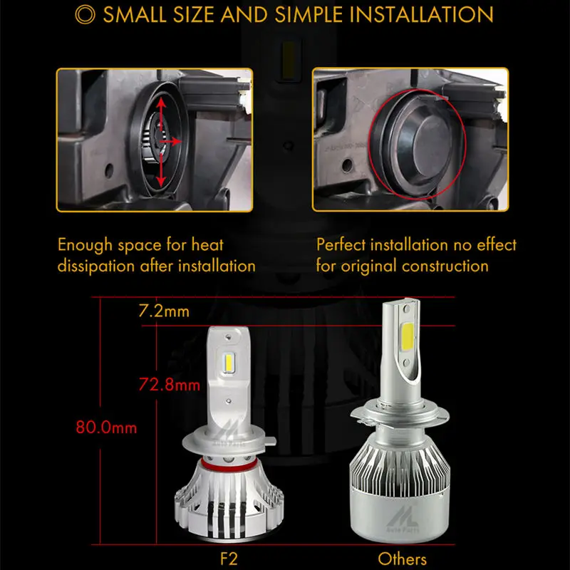 Xenplus Mini h4 светодиодные лампы для фар h11 h7 h8 h1 h3 880 9005 hb4 h13 9007 Cree чип 12 В 72 Вт 6000lm супер