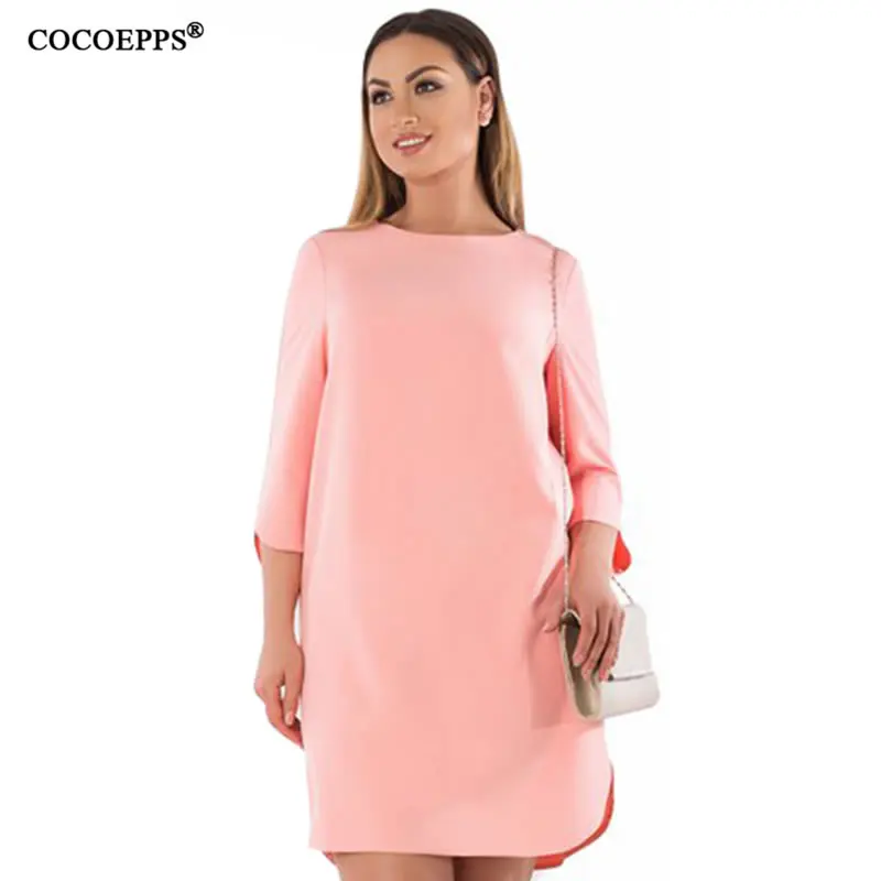 COCOEPPS плюс размер 5XL 6XL осенне-зимнее платье 2019 женское элегантное с длинными