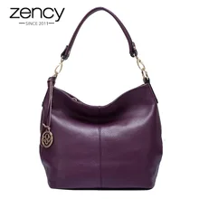 Zency Роскошная фиолетовая Женская сумка через плечо натуральная кожа сумка-тоут черная модная женская сумка через плечо сумка-мессенджер вместительная сумка