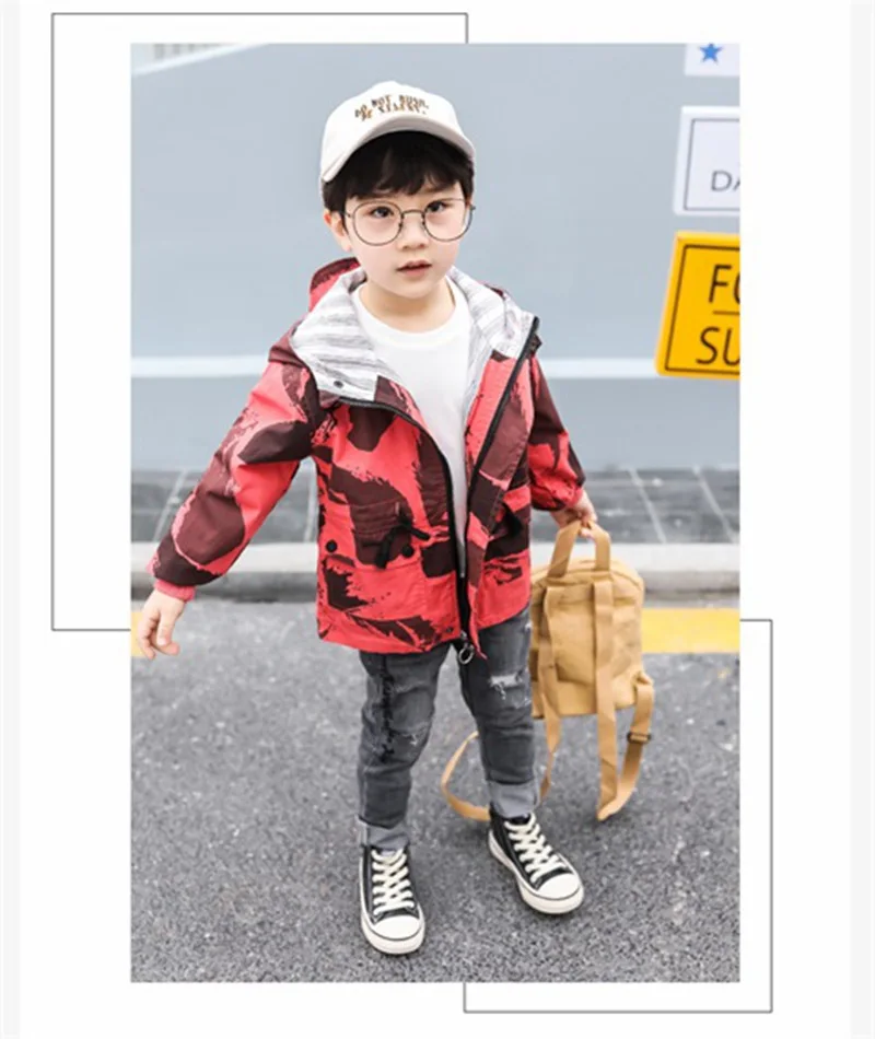 COOTELILI Hooded Kids Boys Jacket Windproof Outerwear & Coats Camouflage Baby Boys Coat Fashion Spring Children Clothing  (3)