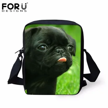 

FORUDESIGNS Cute Pug Dog Pattern Casual Women Handbags Fashion Small Messenger Bags for Ladies Female Shoulder Bags Mini Bolsas