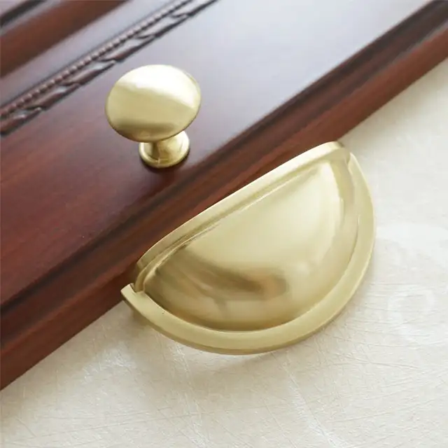 3 Brushed Gold Dresser Knobs Drawer Pull Handles Kitchen Cabinet