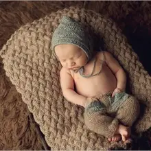 Вязаные реквизиты для фотосессии новорожденных, детская шапка со штанами, комплекты для малышей, Размер: 0-1 м, 3-4 м, шапочка эльфа для новорожденных