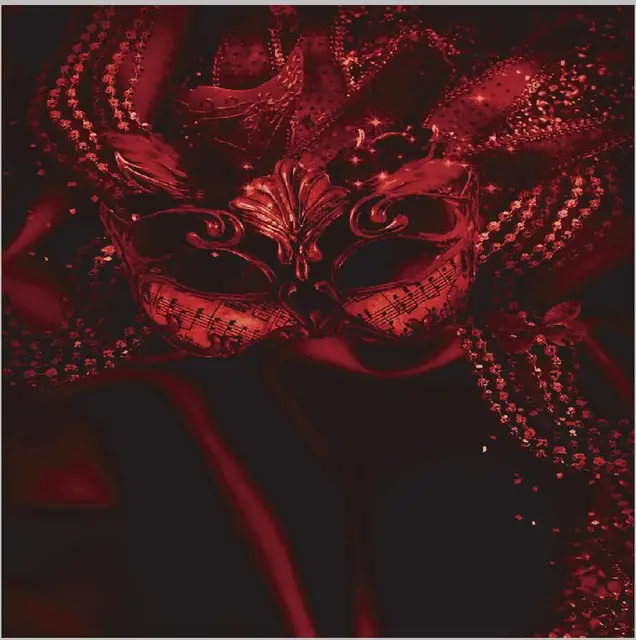 10x10FT Mardi Gras Masquerade Vintage Dark Red Mask Party Custom