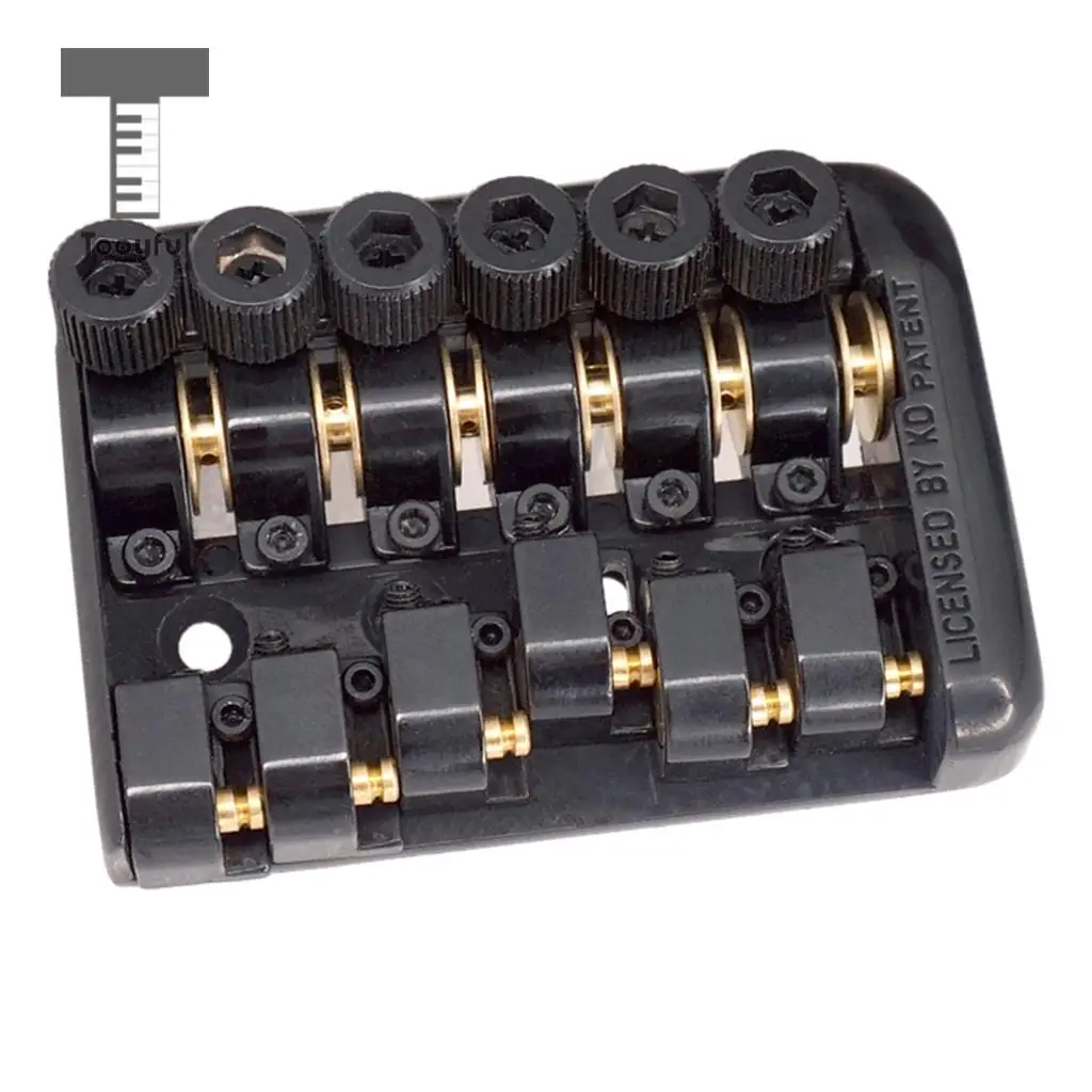 Tooyful 1 Set Zinc Alloy Iron Headless Electric Guitar Replacement Fixed Bridge Nut Musical Instrument Parts Black