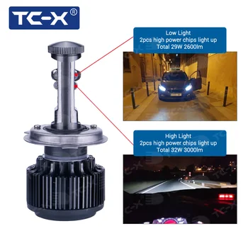 

TC-X LED diode Headlight For Hyundai Solaris H4 High low Beam 880 881 Fog light led Automotive Bulb vip dropship PTF 35w LED 12v