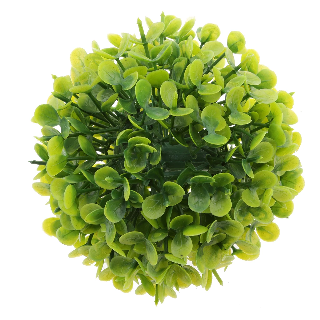 MagiDeal Green Artificial Leaves Plant Ball Grass Home Decorations 12cm Garden Pots