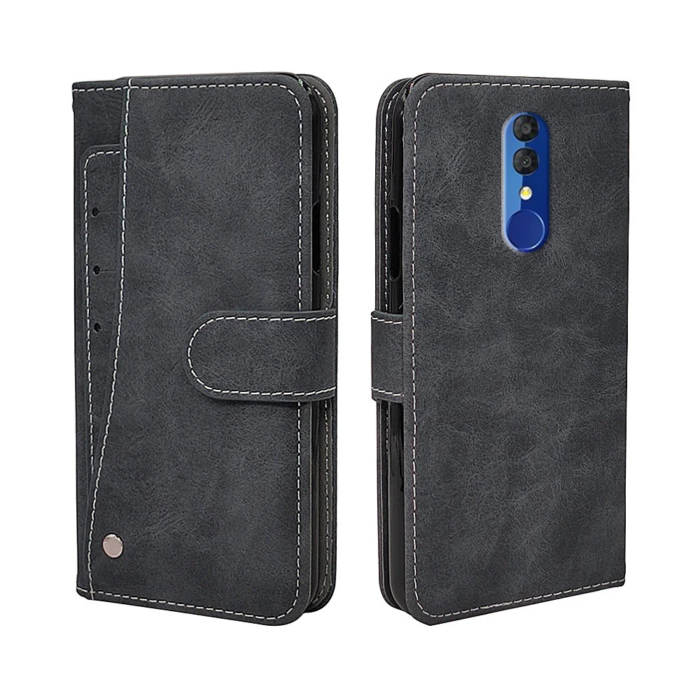 

Luxury Wallet Case For Alcatel 3 5052D 5052A 5052Y Alcatel3 Case Vintage Flip Leather TPU Silicone Cover Business Card Slots