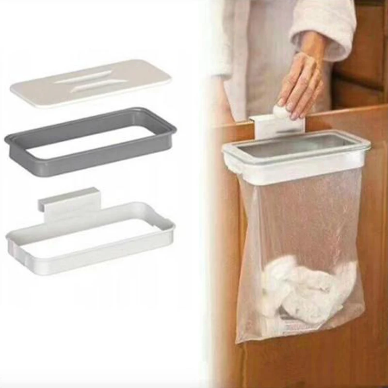 

Garbage Bag Holder Trash Rack Storage Cupboard Cabinet kitchen Tools Door Back Hanging Economic Storage Racks Convenient