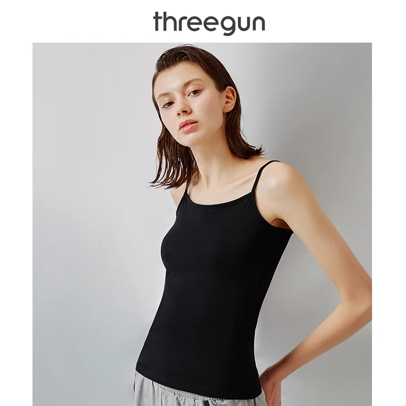 THREEGUN 2 шт./упак. летние Для женщин майка из хлопка Camisola танки стильная женская