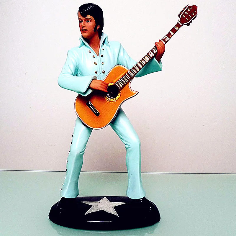 Elvis Presley Guitar Sculpt Bust Famous Music Figure Statue Musician