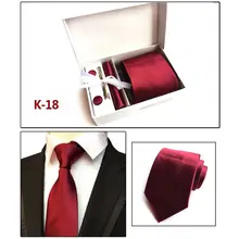 6 шт. мужские деловые галстуки Запонки Зажим для носового платка набор Валентина подарок жаккард с геометрическим узором Свадебные аксессуары 21 Цвета