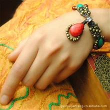 Pulseira Para As Mulheres 2016 Novos Acessórios DIY Tecer Corda Cera Cobre Quente Frisado Pulseiras Presente Jóias S046